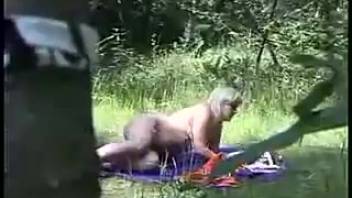 Hot lady urinating in the forest
